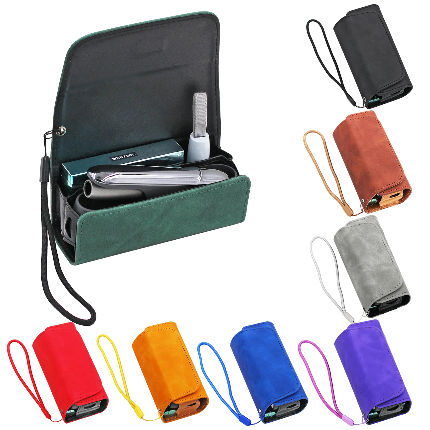 8 Colors Flip Bag for Iqos 3.0 Duo Case Pouch Holder Double Book Wallet Leather Cover for Iqos 3.0 Accessories