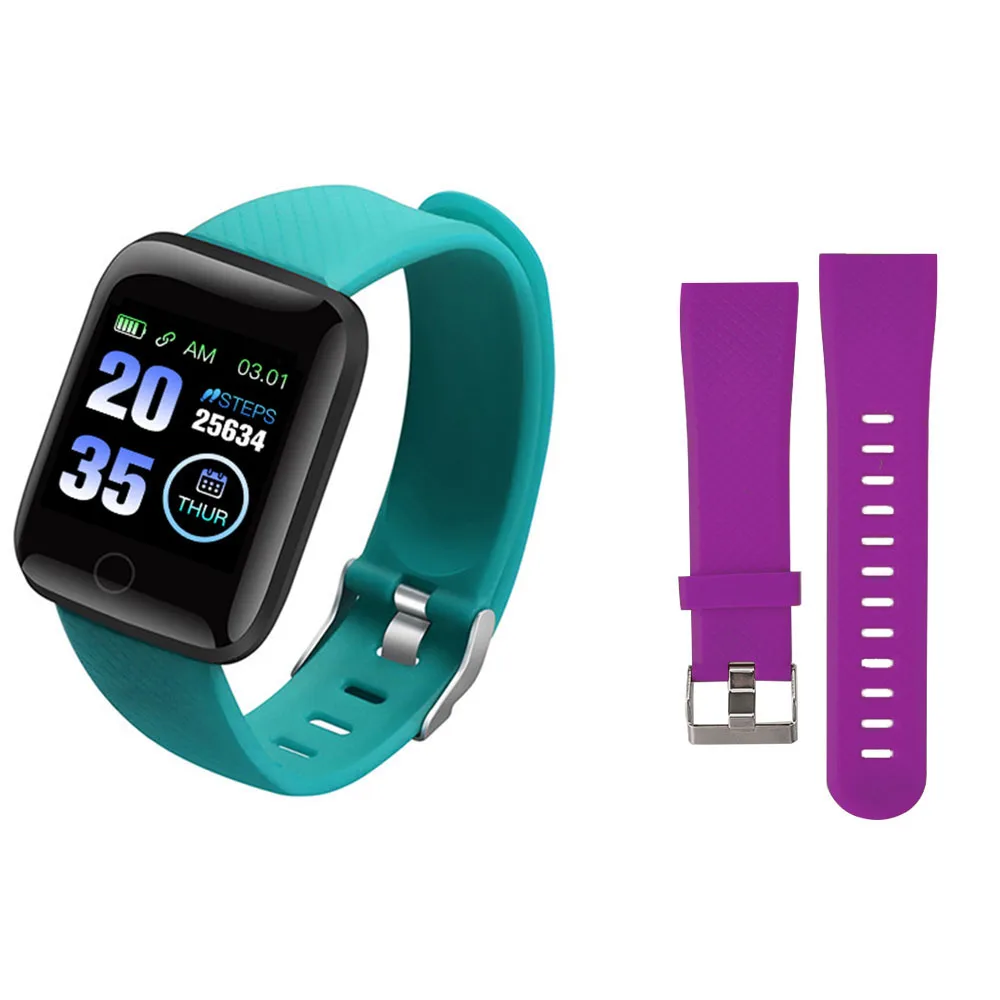 Rovtop D13 умные часы 116 плюс часы сердечного ритма Смарт-браслет спортивные часы Смарт-браслет умные часы Android - Цвет: Green N Purple band