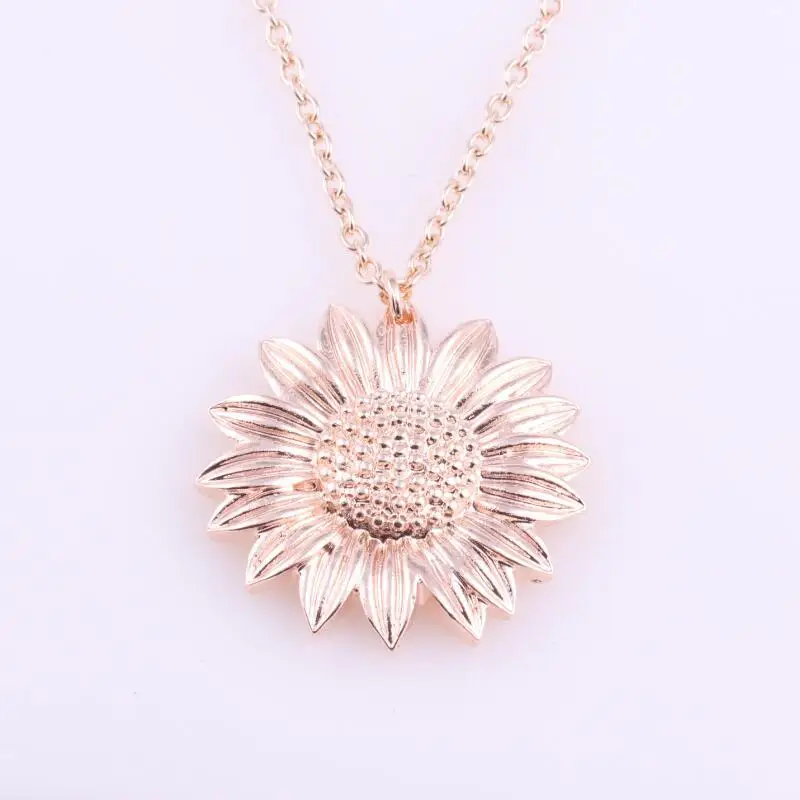 Rose Gold C Женское золотое ожерелье на заказ You Are My Sunshine открытый медальон подсолнечник, подвеска, ожерелье чокер ожерелье с цепочкой аксессуары для шеи - Окраска металла: Rose Gold C