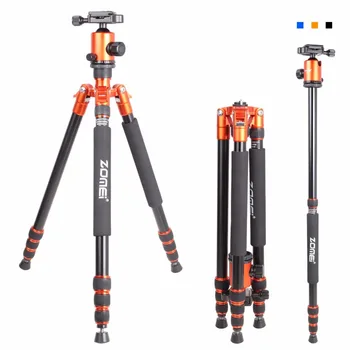 

Zomei Z818 Portable Professional Aluminum Travel Camera Tripod with quick release plate monopod flexible tripod legs