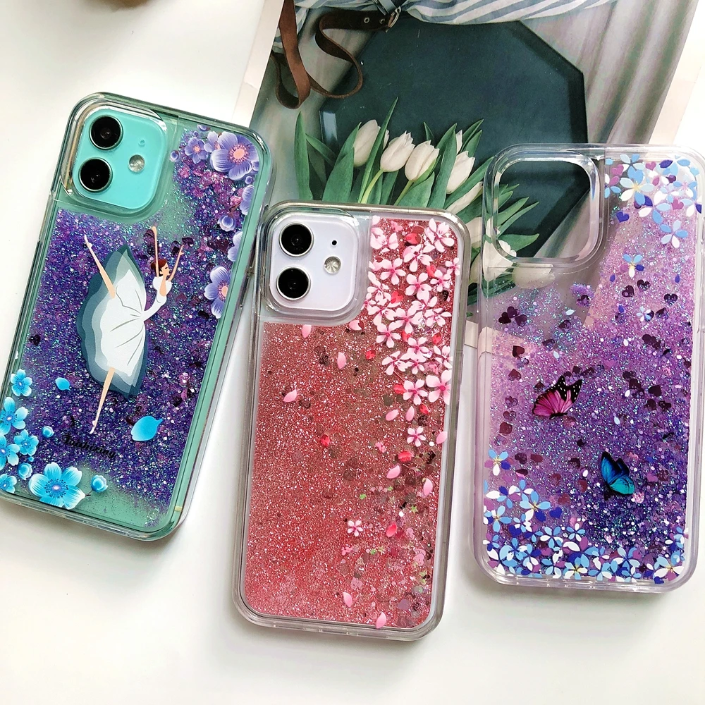 

X XR XS Glitter Case for Coque iPhone 12 Pro Max mini Funda iPhone 11 11Pro SE 2020 6 S 7 8 Plus Case Bright Dynamic Phone Cover