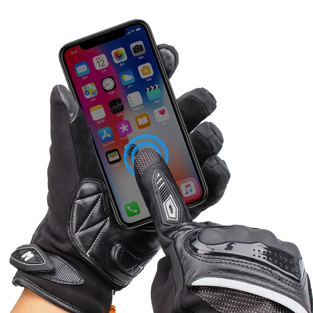 Мотоциклетные Перчатки Унисекс Для Полного Пальца с TPU Защитный Guantes Moto Водонепроницаемый и Высокочувствительный Сенсорный Экран