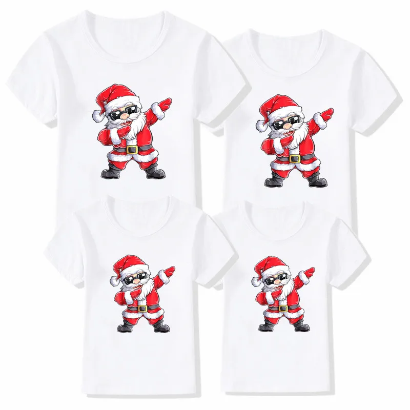 thumbnail image 2 of Divertida camiseta navideña familiar con estampado de Papá Noel, trajes navideños familiares, camisa a juego de manga corta para madre, padre e hijo, 2 of 5