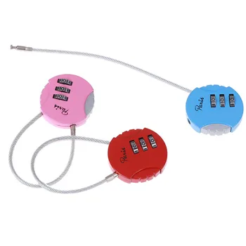 

3.7*9cm 3 Dial Digit Password Mini Coded Keyed Anti-Theft Locks Combination Padlock Suitcase Luggage Metal Code Lock