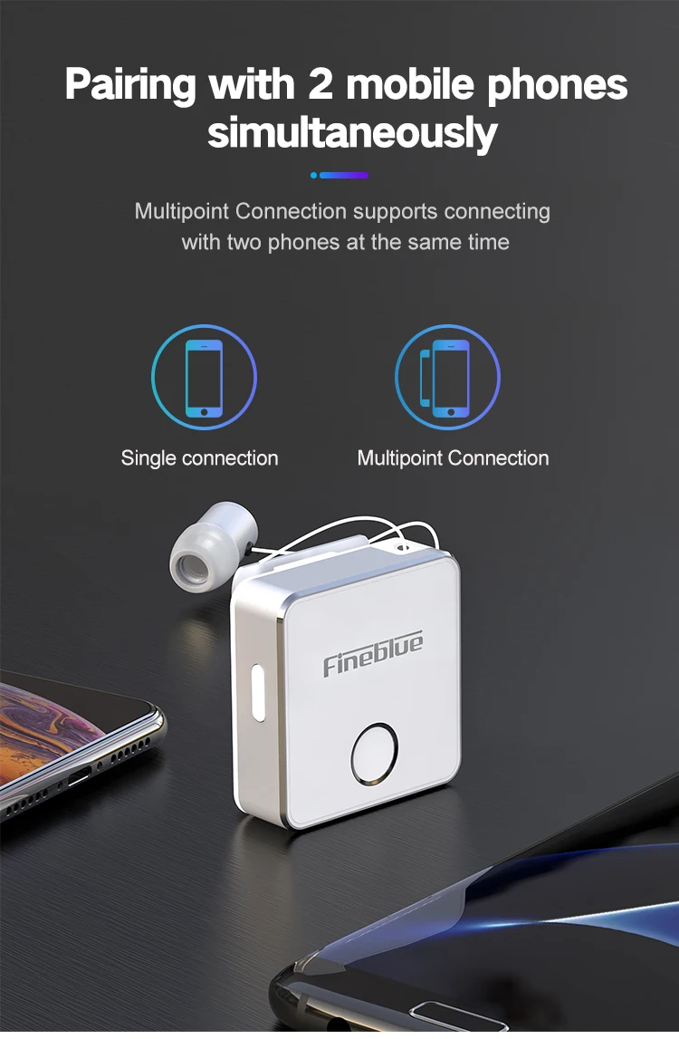 Fineblue F1 беспроводной Bluetooth V5.0 наушники клип на бизнес наушники-вкладыши шумоподавление сенсорное управление вибрационные наушники