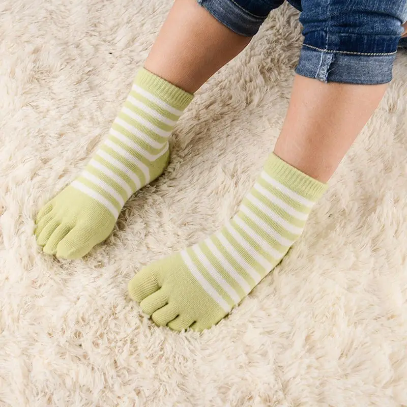 1 пара детских хлопковых полосатых носков с 5 носками, Повседневные Носки для мальчиков и девочек, Популярные носки