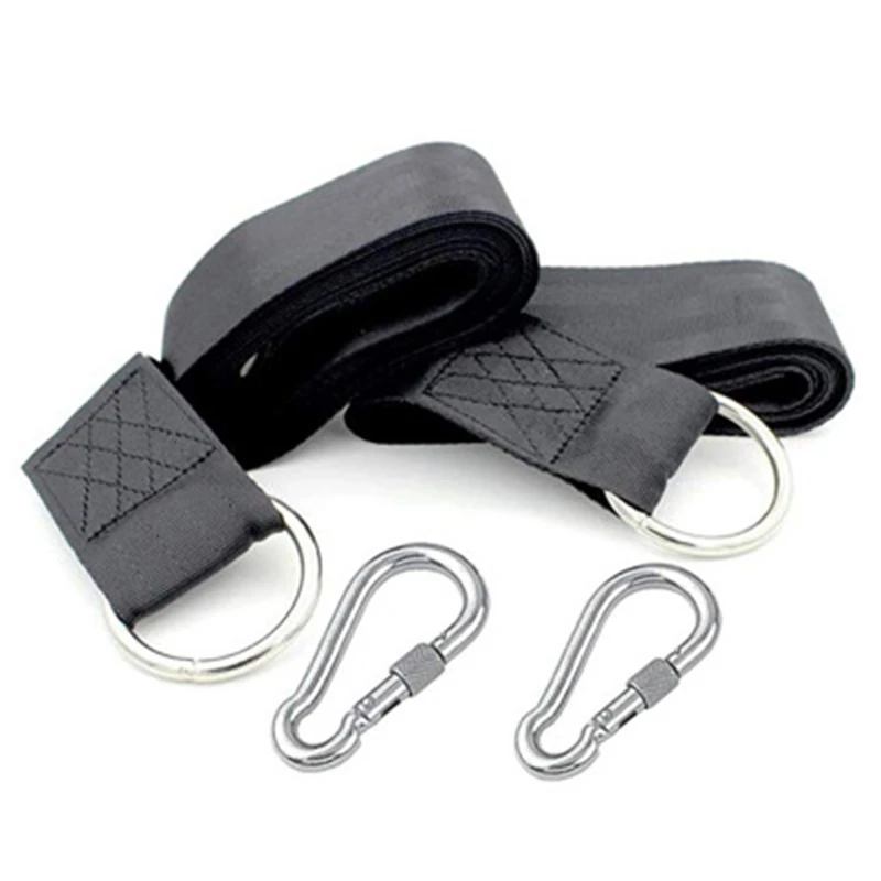 150X5Cm Hammock Tree Steel Metal Carabiners Sets Outdoor Swing Tie Kit Garden Accessory