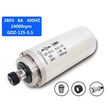 5.5kw, 24000RPM 380v D125mm мотор шпинделя с водяным охлаждением с цангой ER25 для ЧПУ