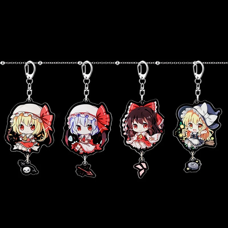 Аниме TouHou Project Keychian Косплей Kirisame Marisa Hakurei Reimu акриловая двухсторонняя прозрачная подвеска ювелирные изделия для фанатов подарки