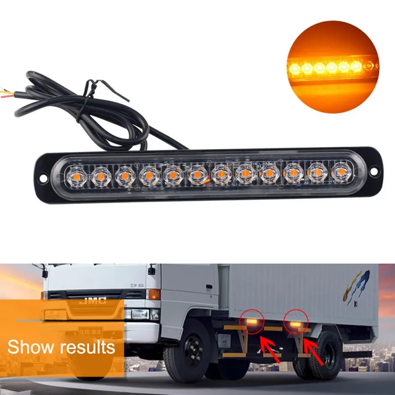 4x12LED Янтарный Белый стробоскоп свет грузовик опасности вспышка маяка предупреждающий аварийный свет 12-24 В