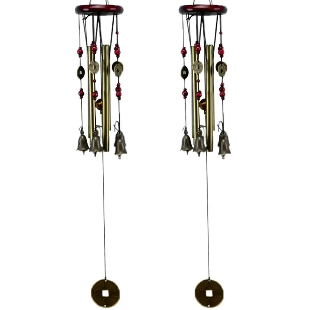 

Vintage Metal Clock Copper Cash Hanging Bell Wind Chime Home Bedroom Car Decor