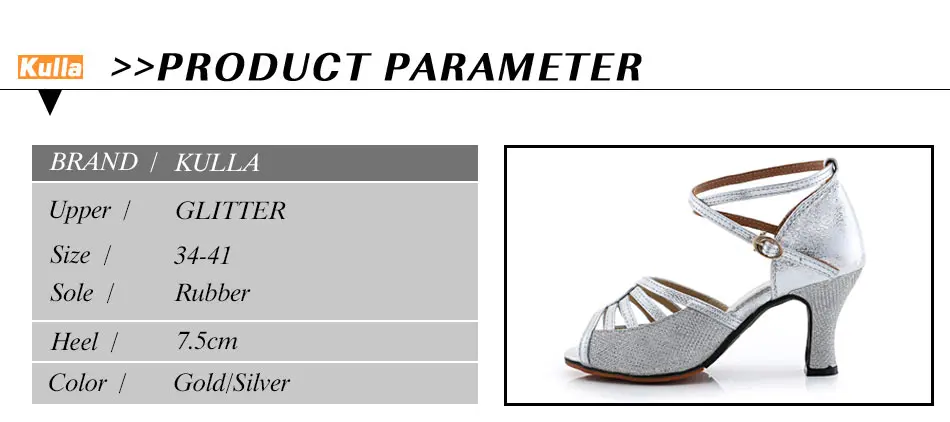 Блестящие женские туфли для сальсы и Танго; цвет золотистый, Серебристый; туфли на высоком каблуке 7,5 см для девочек; бальные туфли для латинских танцев;