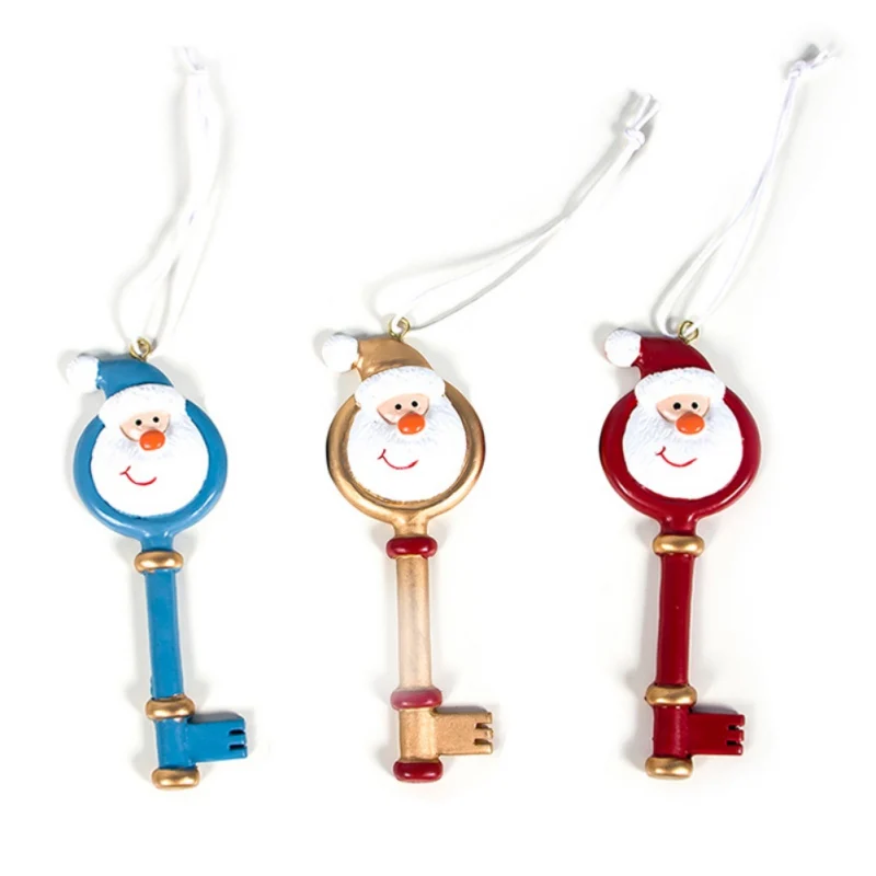 

Novelty Hanging Christmas Elk Christmas Tree Pendant Cute Santa Claus Key Shape Decor Ornament Party New Year Gifts 1PC