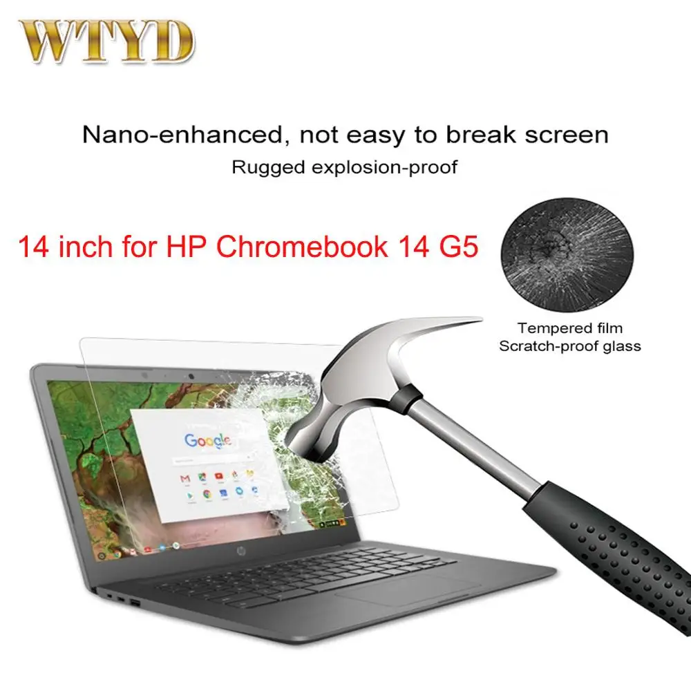 14 inch Laptop Screen HD Tempered Glass Protective Film for HP Chromebook 14 G5 Laptop Screen Protector Screen Guard Glass Film