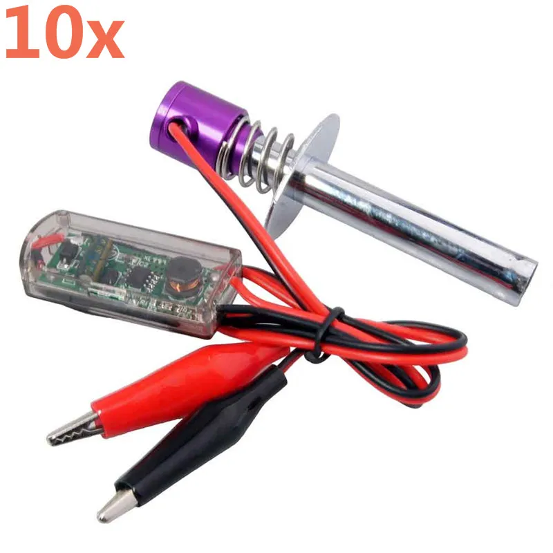 10 шт 6-12V RC нитро-двигателя Himoto Redcat свечей накаливания стартер поджигатель 80100 модернизированное электронное для RC 1/10 деталь нитро-двигателя Himoto Redcat автомобиль грузовик защищенный зажим «крокодил» - Цвет: purple