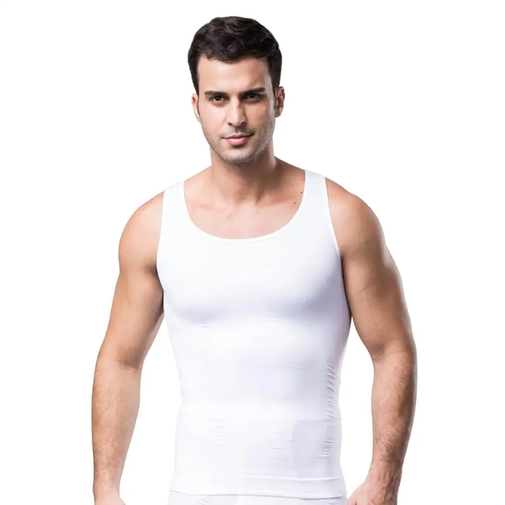 MS063 Men's Slimming Body Shapewear Corset Vest Shirt Compression