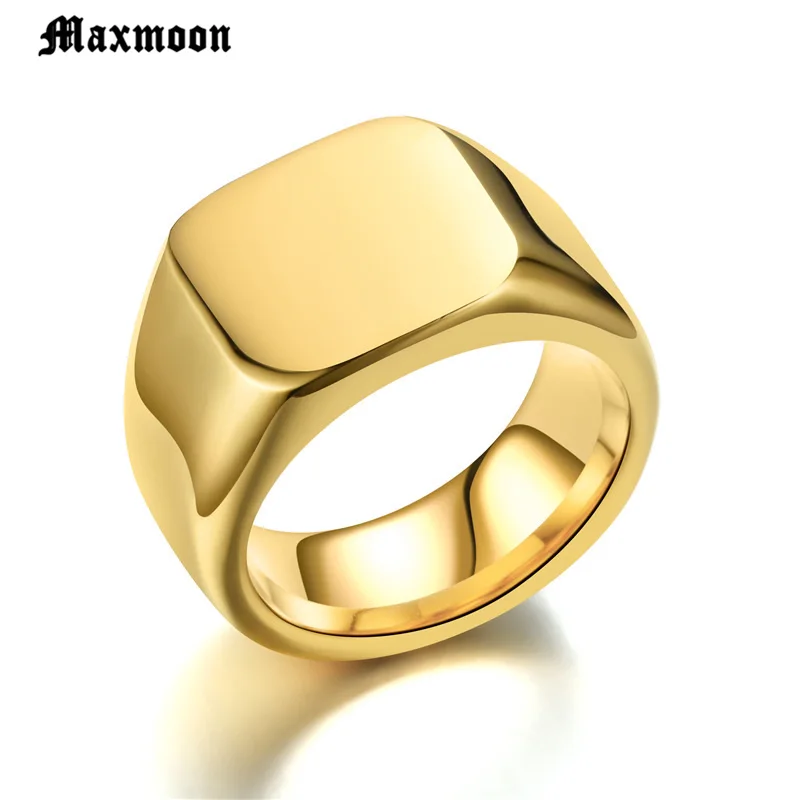 Maxmoon 316L кольца из нержавеющей стали гладкие Простые Свадебные Кольца для женщин мужской подарок высокое качество кольцо ювелирные изделия для помолвки