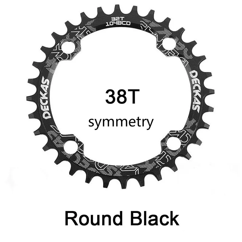 Round-Black-38T Deckas MTB овальная Звездочка 96BCD узкая широкая круглая цепь кольцо 32 T/34 T/36 T/38 T шоссейные велосипедные шатуны - Цвет: Round-Black-38T