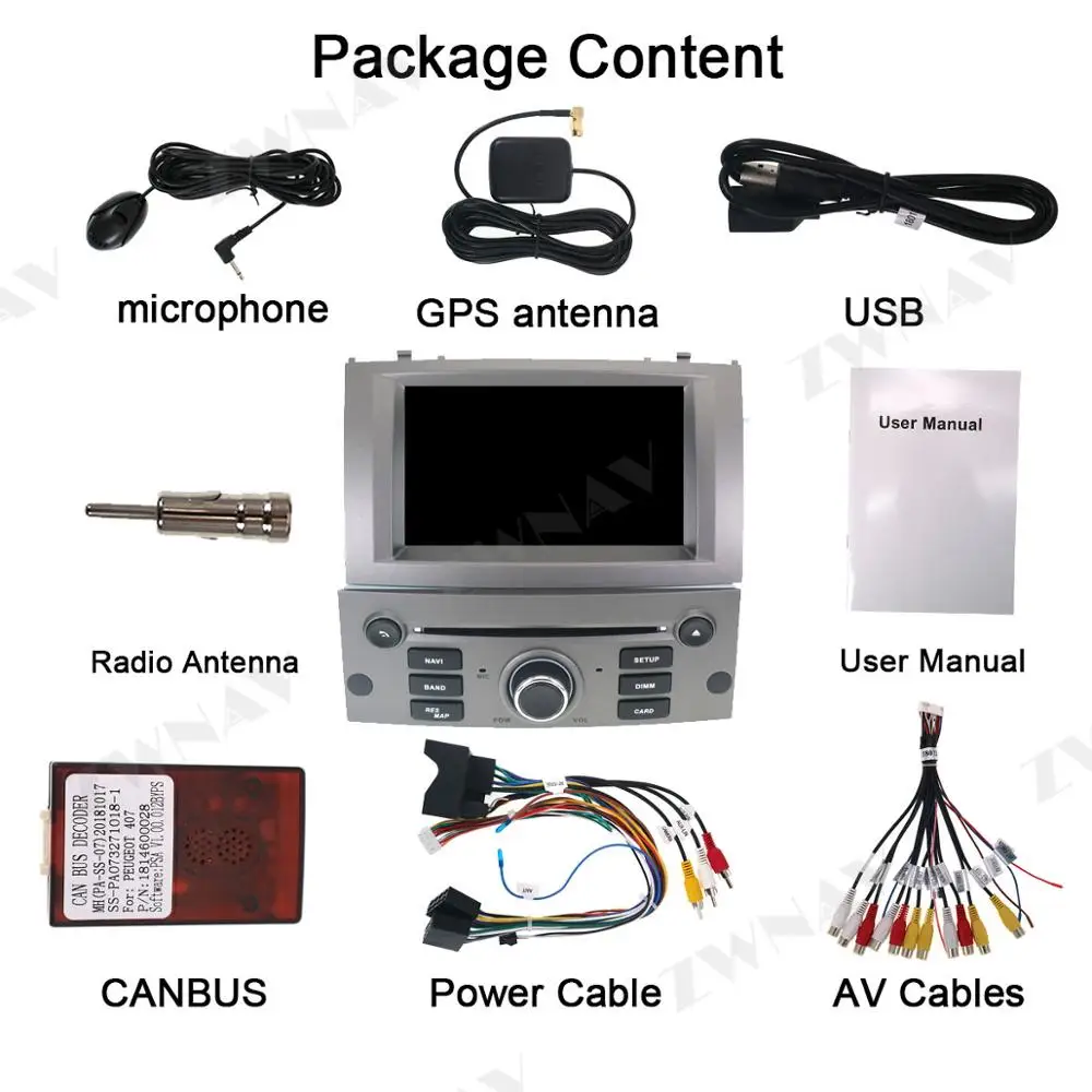 Carplay Android 10 Screen For Peugeot 407 2004 2005 2006 2007 2008 2009 2010 Auto Audio Radio Stereo Multimedia Player Head Unit