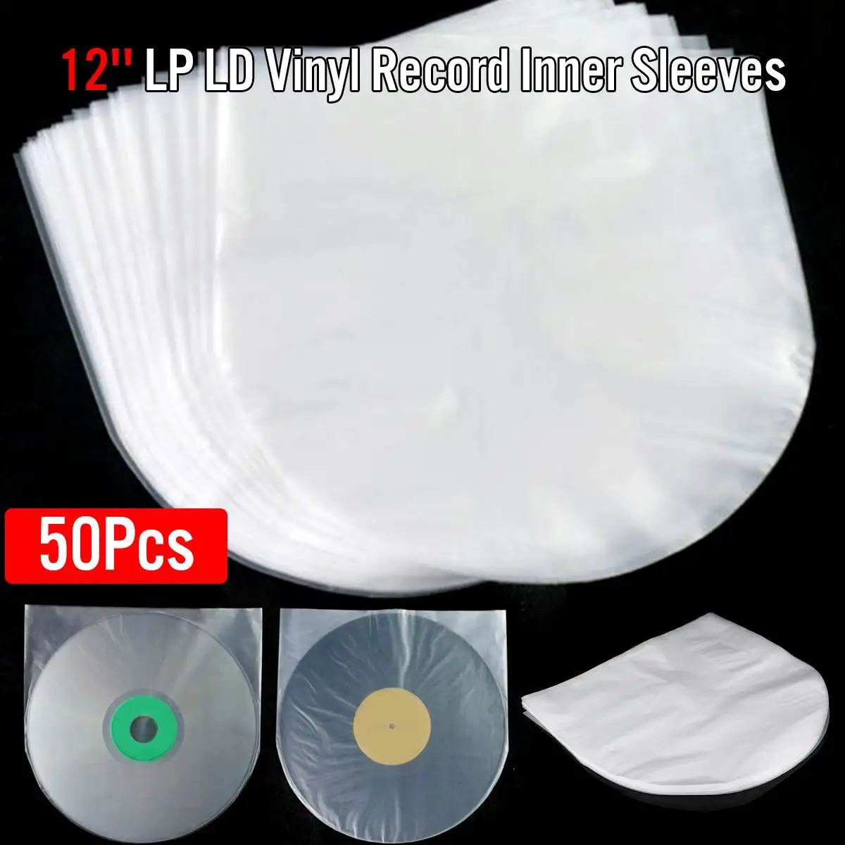 100/50 шт. внутренний/наружный LP CD пластинка защиты для хранения компакт-дисков сумки и чехол для проигрывателя LP компакт-дисков виниловых пластинок стеллаж для хранения 12/10/7 дюймов