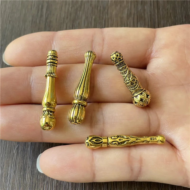 JunKang 40pcs 4 kinds of zinc alloy box column connector DIY making rosary necklace tassel matching jewelry accessories
