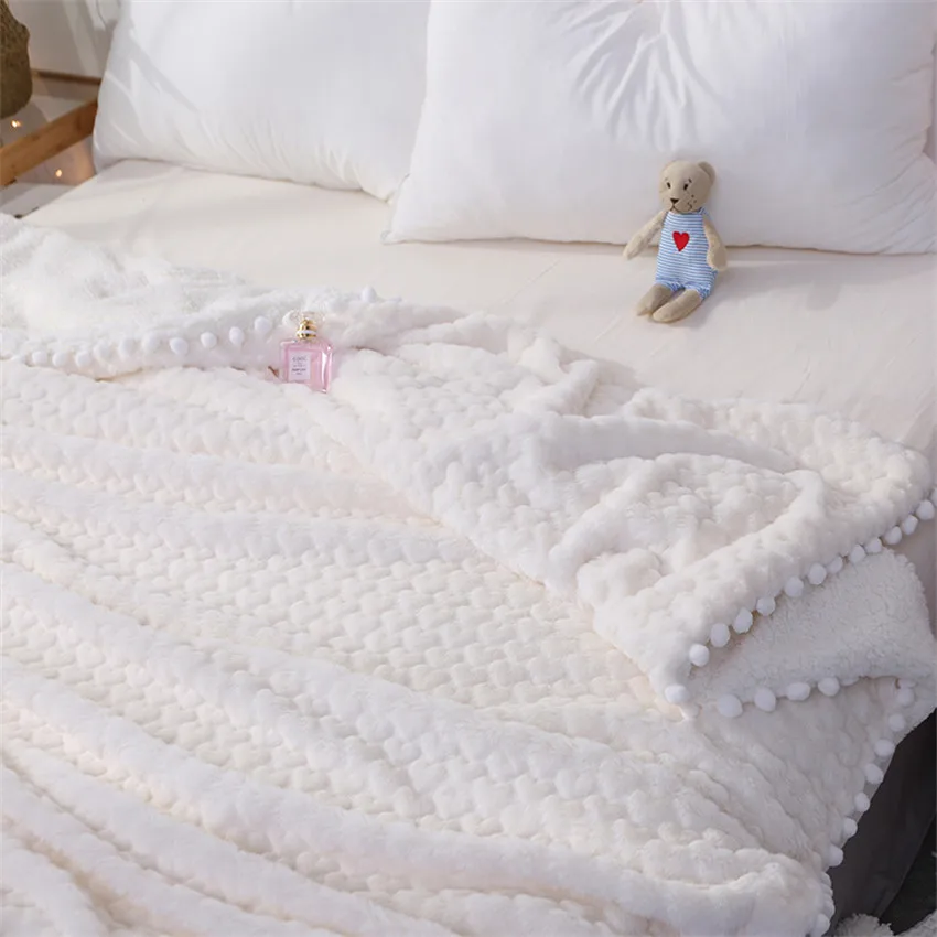 Серый белый кролик бархатное одеяло мягкое пледы одеяло с небольшой декор из воздушных шаров теплый Дорожный Чехол воздушное одеяло для кровати