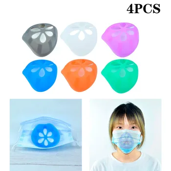 

4pc Food Grade Silicone Mask Holder Increases Breathing Space To Help Breathe Smoot Face Mask For Kids With Filter mascarillas