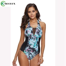 MUOLUX купальник, бикини с принтом, Ретро стиль, плюс размер, купальник для женщин, бандо, Цельный купальник, монокини, женский купальник, XXXXL