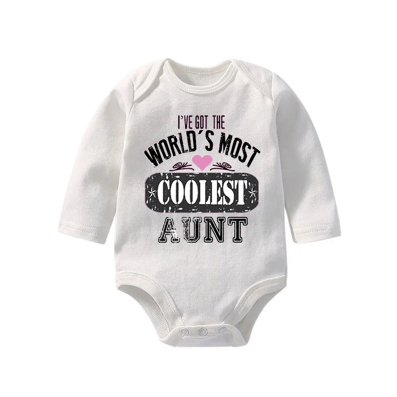 coolest aunt Culbutomind/детская одежда с длинными рукавами; сезон весна-осень; Одежда для новорожденных; одежда для малышей; детские комбинезоны для девочек - Цвет: coolest aunt