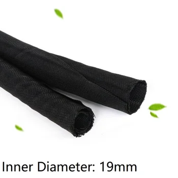 

Black ID 19mm Expandable Braided Cable Sleeve PET Self Closing Insulated Flexible Pipe Hose Tube Split Wire Wrap Line Protect