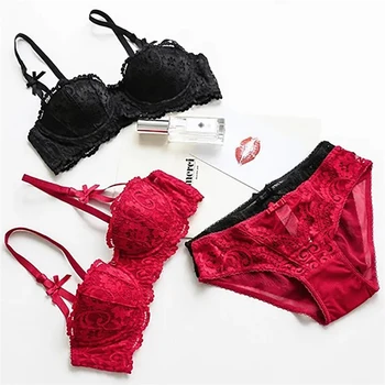 

Bra & Brief Sets Sexy Women Lingerie Bras for Push Up Lace Floral Bra Top Underwire Underwear Bras Sets with Lace Panties Thong