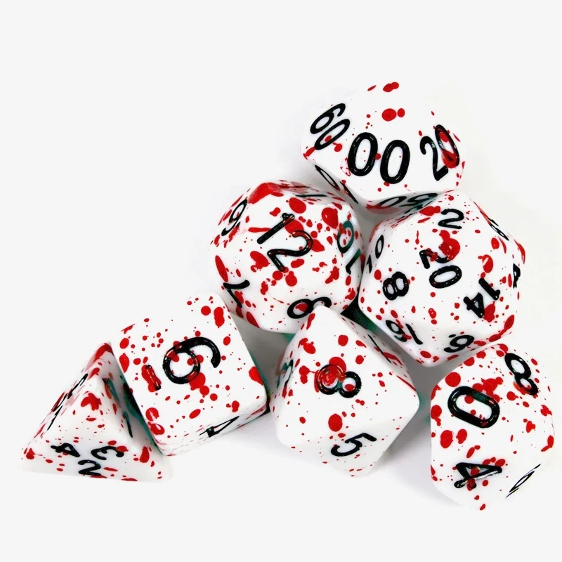 Halloween Party Game Toys Props Bloody Dice Set 7pcs Unique Halloween Gift Halloween Decoration