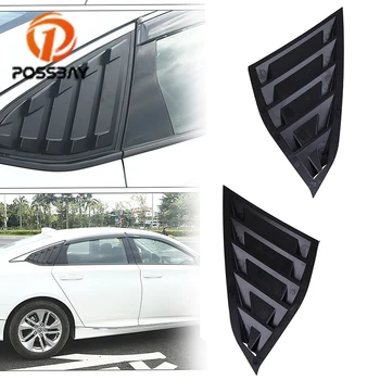 

POSSBAY Car Sticker Quarter Side Window Louvers Scoop Cover Vent for Honda Accord Sedan 2018-Present Black Window Decoration