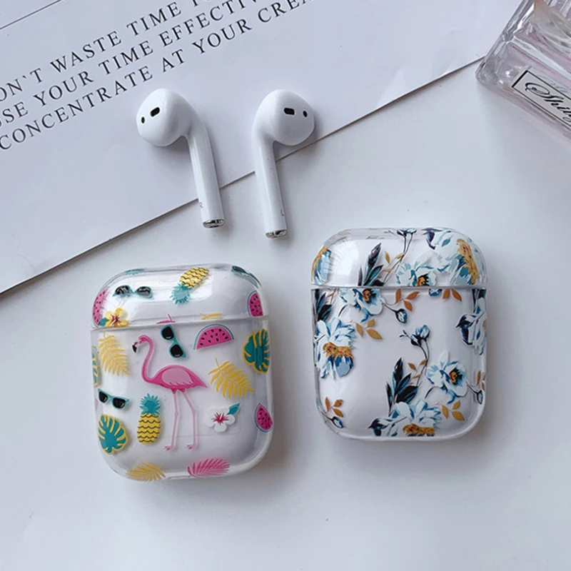 Цветок Bluetooth беспроводные наушники крышка для Apple AirPods 1 2 коробка анти падение
