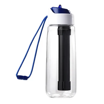 

750ML Emergency Use Hiking Cup Ultrafiltration Purification Running Straw Outdoor Travel Backpacking Sports Water Filter Bottle