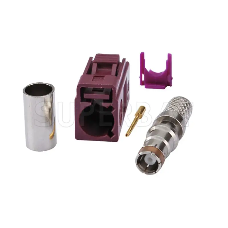 Superbat Fakra D фиолетовый/4004 Jack Фиолетовый Автомобиль сотовый телефон GSM обжимной RF