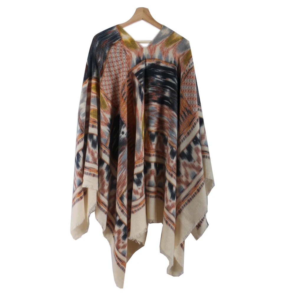 Fashion Square Scarf Women Geometry Printed Winter Warm Female Trendy Ashmere Shawls Foulard Femme Hiver Blanket Cotton Scarves