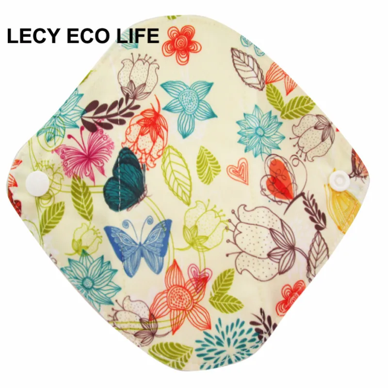 LECY ECO LIFE здоровье женской гигиены бамбуковые прокладки, Многоразовые водонепроницаемые менструальные тканевые гигиенические прокладки 17*17 см