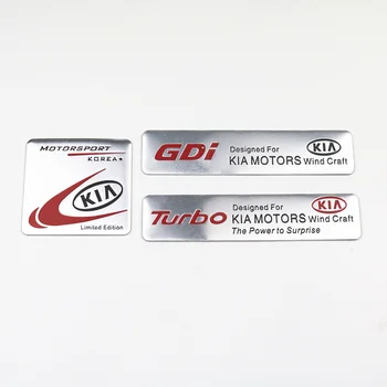 

3pcs Car Stickers Logo 3D Aluminium Emblem Badge Decal For KIA K2 K3 K5 Sorento Sportage R Rio Soul Decals Accessories