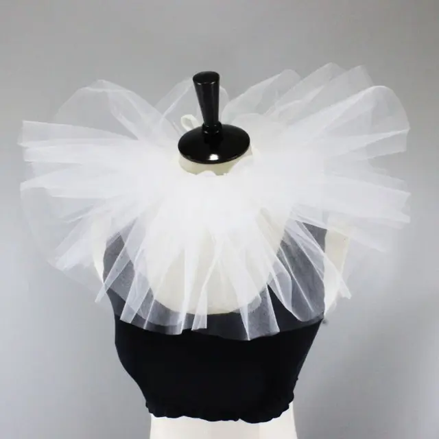 Black Neck Ruffle Vintage Mesh Ruffle Collar Adjustable Gothic