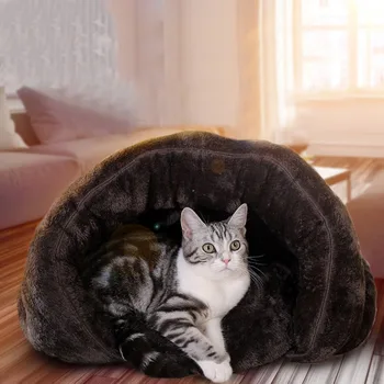 

2020 Pet Supplies Puppy Kitty House Half Cover Nest Winter Warm Cage for Dogs and Cats Sleeping Bags for Autumn and Winter