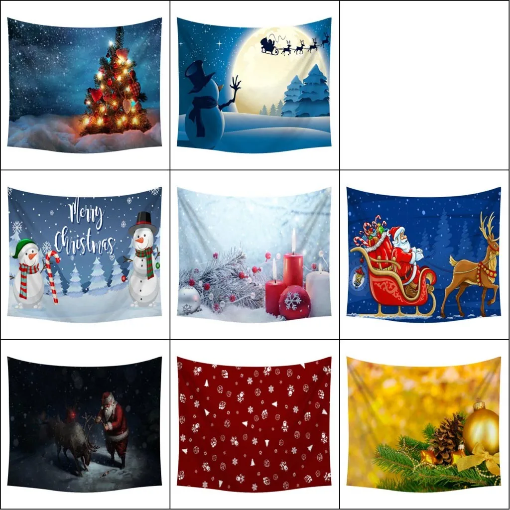 Christmas Xmas Tapestry Hippie Room Bedspread Wall Hanging Throw Blanket Christmas Decorations For Home Macrame Wall Hanging