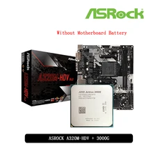 AMD Athlon 3000G CPU + ASROCK A320M HDV R 4,0 Motherboard Anzug Buchse AM4 CPU + Motherbaord Anzug Alle neue, aber ohne kühler