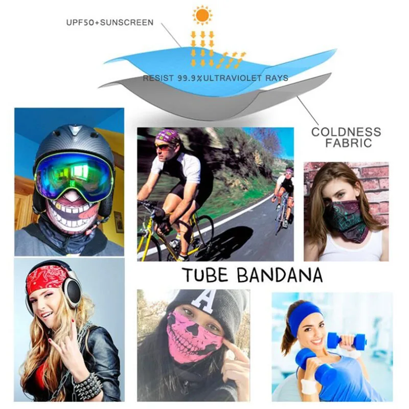 mens head wrap bandana Multifunctional Face Cover Bandana Tube Neck Warmer Fishing Hiking Cycling Headwear Seamless High Elastic Magic Scarf Women Men mens scarf for summer