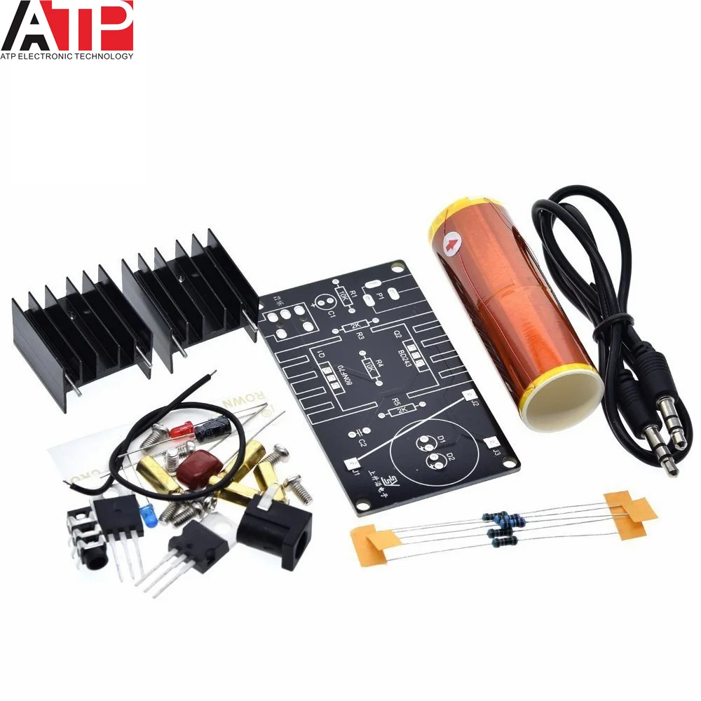 1 Set Mini Tesla Coil Kit 15W Music Plasma Speaker Wireless Transmission DC 15-24V DIY Kits | Электронные компоненты и