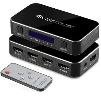 

HDMI Switch 4x1 60hz 4 Port Auto HDMI Switch Box Support HDCP 2.2 4Kx2K 3D 1080P,4 in 1 Out HDMI Switch Switcher Sele