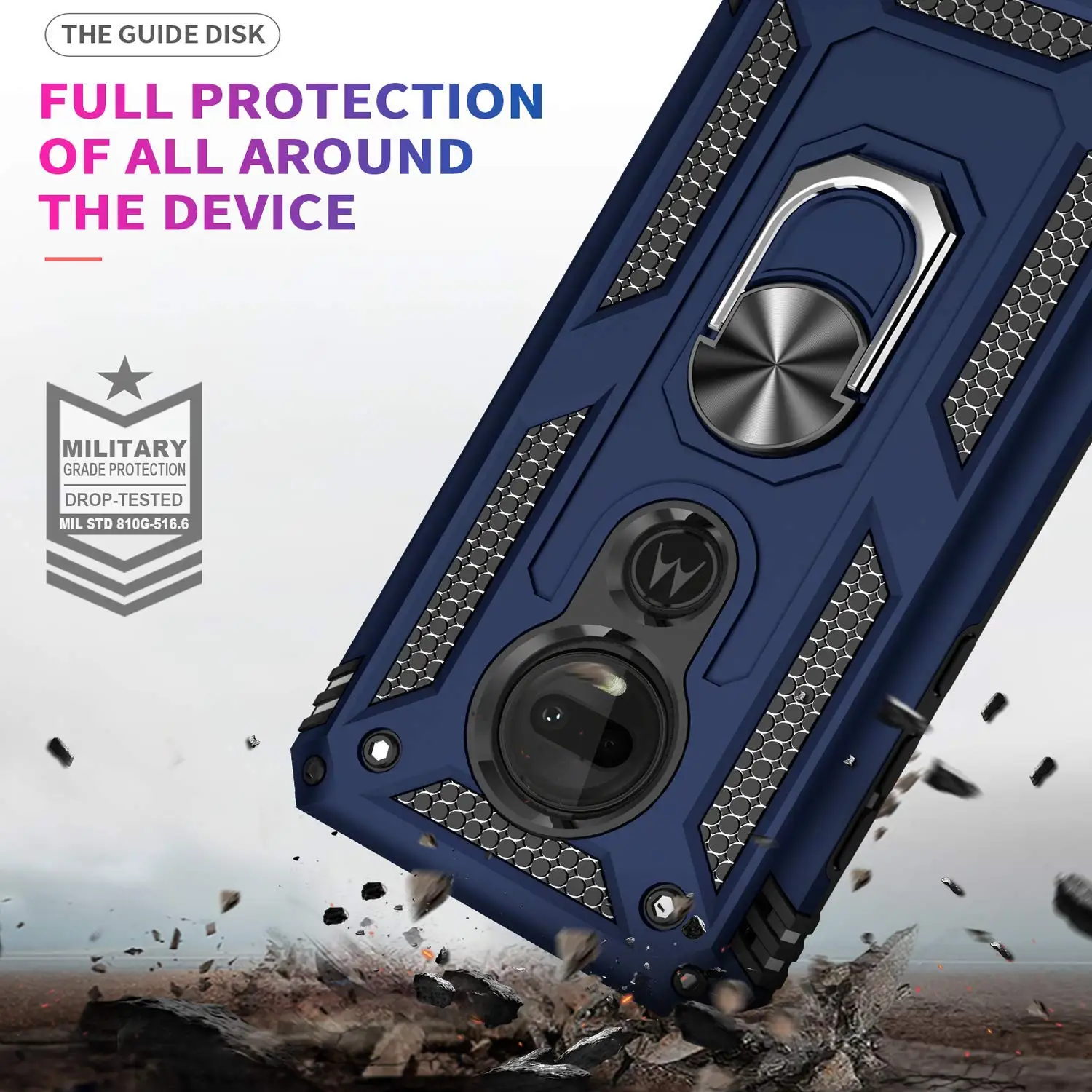 Чехол для Motorola Moto G7 G6 G8 Plus G7 power, военный класс 15 футов. Защитный чехол с магнитной подставкой и креплением для автомобиля