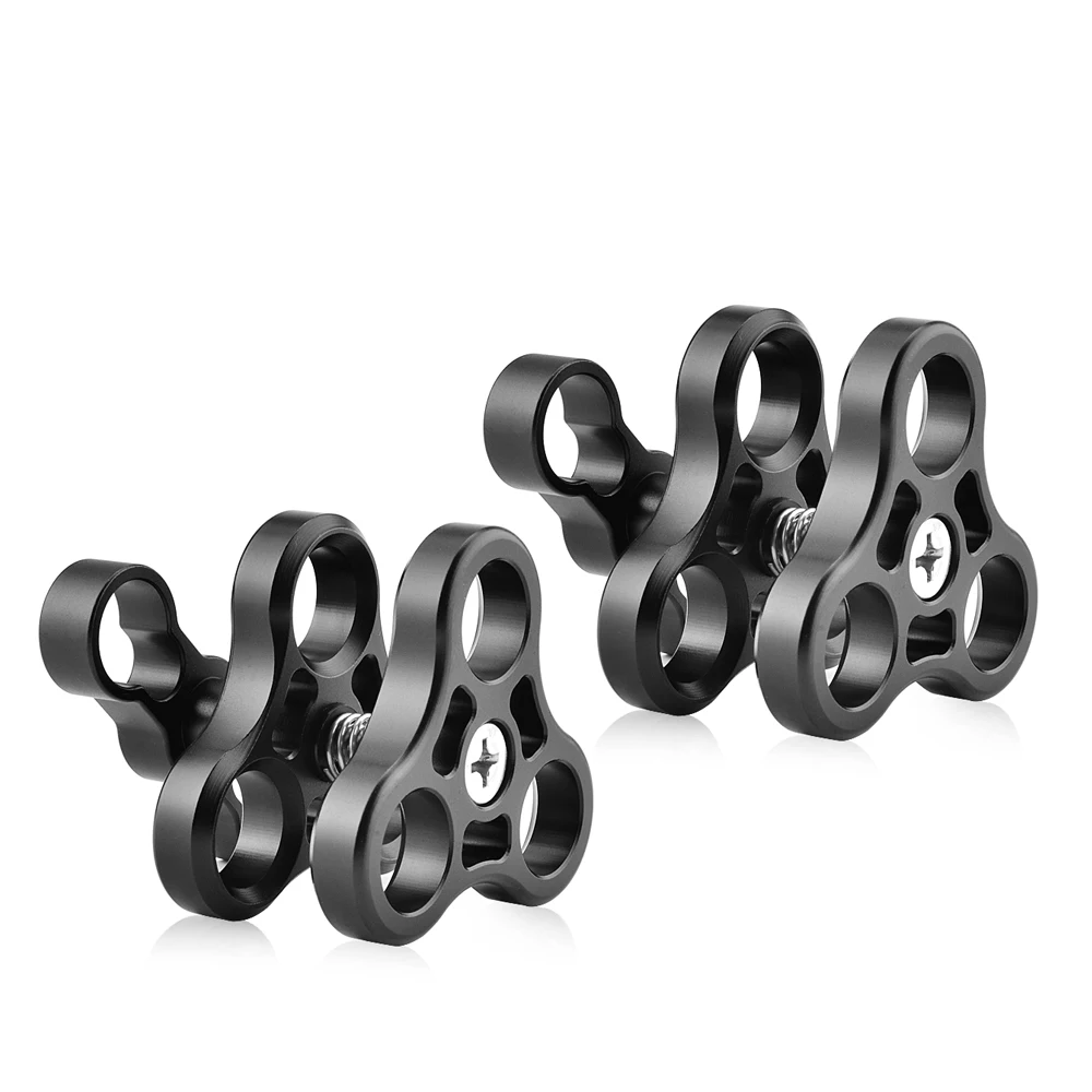 Braçadeira Bola Triplo para Câmera Subaquática Bandeja Mergulho Luz Braço Sistema Mount Hole Clip Ball 1 - Image 6