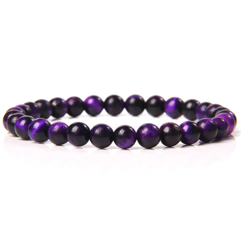 6MM Pink Quartzs Bead Stretch Bracelet Purple Natural Amethysts Stone Bracelets For Women Girl Healing Reiki Bangle Cute Jewelry 