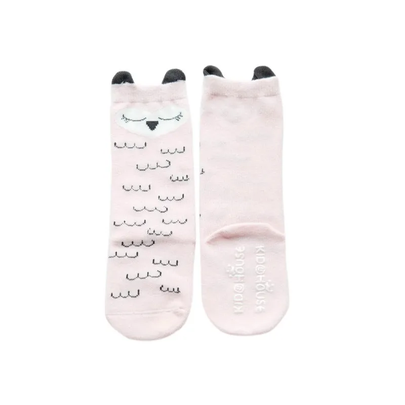 Осенне-зимние короткие рождественские носки из полиэстера с рисунком для новорожденных мальчиков и девочек милые теплые удобные однотонные носки - Цвет: Pink I Long
